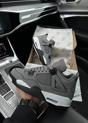 Чоловічі кросівки nike air jordan 4 retro gray white, чоловічі кеди найк джордан сірі. чоловіче взуття