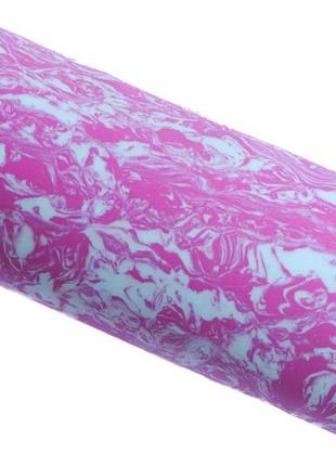 Масажний ролик (валик, роллер) гладкий для спини та тіла, мфр, 45 см рожево-блакитний3 фото