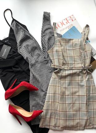 👗великолепное серо-коричневое платье/клетчатое платье миди/платье с поясом👗