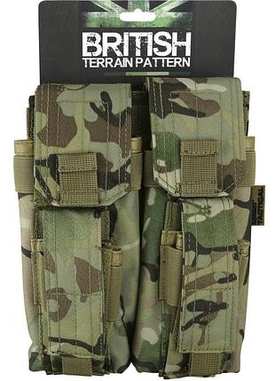 Подсумок тактический под магазины ак kombat uk double mag pouch with pistol mag мультикам dm_11