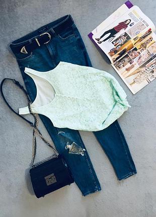 Стильна подовжена котонові футболка/ майка/ бірюза/м'ята на гудзиках