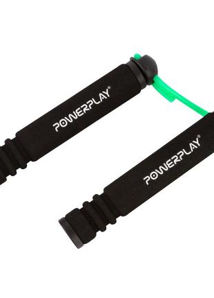 Скакалка тренировочная спортивная для фитнеса powerplay 4205 classic plus jump rope зеленая (2,7m.) dm-113 фото