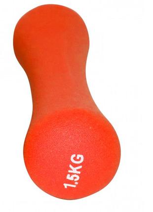 Гантель для фитнеса тренировочная неопреновая powerplay 4126 spartacus 1.5 кг. оранжевая (1 шт.) dm-113 фото