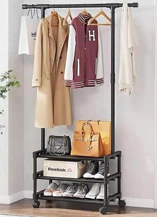 Многофункциональная стойка вешалка для хранения одежды и обуви single-pole shoe and hat rack 107-24 фото