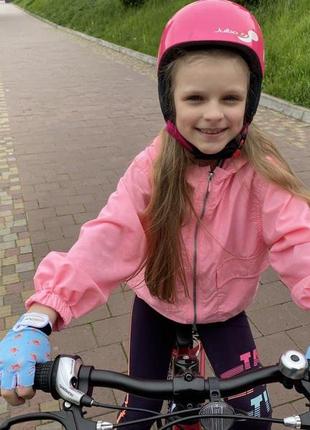 Велорукавички дитячі спортивні велосипедні рукавички для їзди на велосипеді 001 фламінго блакитні s dm-115 фото