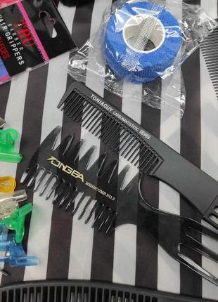 Набор для парикмахера, набор расчесок гребней мисочка для покраски,пеньюар для стрижки парикмахерский накидка4 фото
