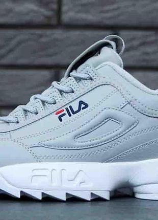 Жіночі кросівки Cropped fila disraptor 2 grey
