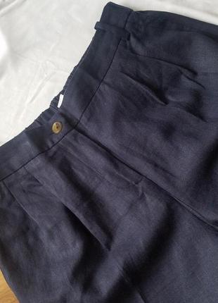 Лляные брюки с высокой талией2 фото