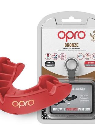 Капа для боксу захисна боксерський захист для єдиноборств opro bronze дитяча  red  dm-11