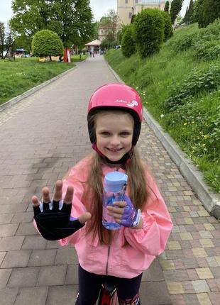 Велоперчатки детские спортивные велосипедные перчатки для езды на велосипеде 001 единорог фиолетовые 2xs dm-117 фото