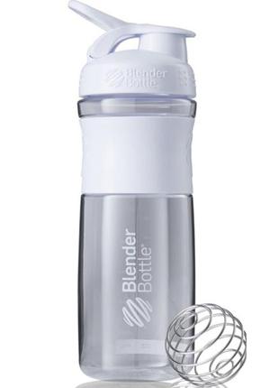 Шейкер спортивний для води спортивная пляшка для спортсменів blenderbottle sportmixer 28oz/820ml white  dm-11