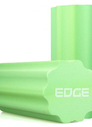 Ролик массажный спортивный тренировочный edge профилированный yoga roller eva ro3-45 зеленый (45*15см.) dm-11
