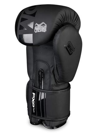 Боксерские перчатки спортивные тренировочные для бокса phantom black 10 унций (капа в подарок) dm-113 фото