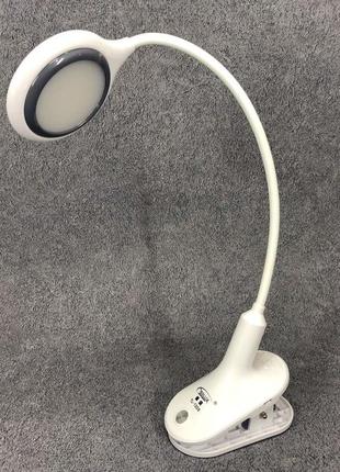 Настольная аккумуляторная лампа светильник tedlux tl-1009 led на гибкой ножке и прищепке dm-118 фото
