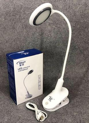 Настольная аккумуляторная лампа светильник tedlux tl-1009 led на гибкой ножке и прищепке dm-115 фото