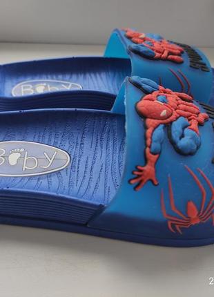 Силиконовые шлёпанцы для мальчика spiderman