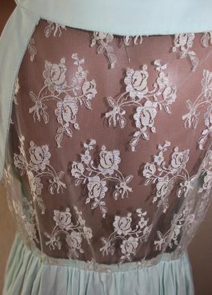 Гарна м'ятна бірюзова блуза для вагітних мереживо8 фото