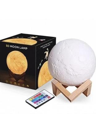 Светильник настольный детский 3d белая луна moon light lamp 15 см с аккумулятором