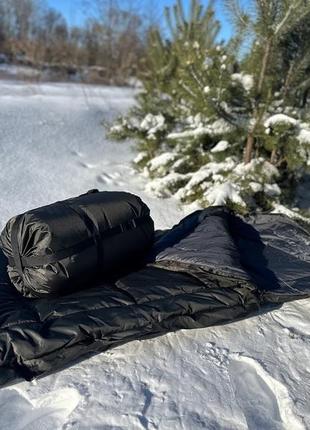 Зимний спальный мешок одеяло до -40, олива. спальник-одеяло с компрессионным мешком9 фото