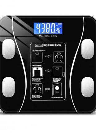 Напольные электронные умные фитнес весы scale one a-8003 до 180 кг платформенные с жк дисплеем