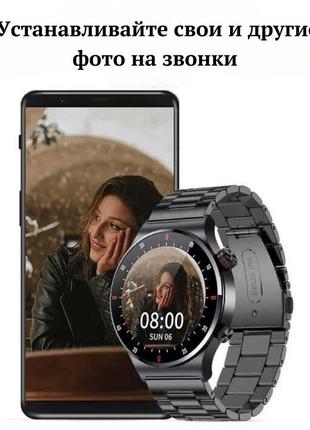 Розумний наручний годинник для чоловіків. смарт годинник чоловічий, чорний android/ios, nfc7 фото