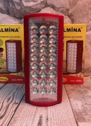 Світлодіодний ліхтар акумуляторний кемпінговий almina 2606l 24 led