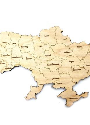 Панно из дерева карта украины с гравировкой 40х27 см заготовка