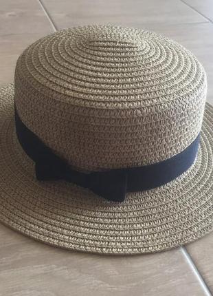 Шляпа соломенная женская канотье летняя от солнца5 фото