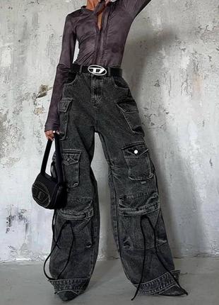 Джинсы карго balenciaga diesel  y2k