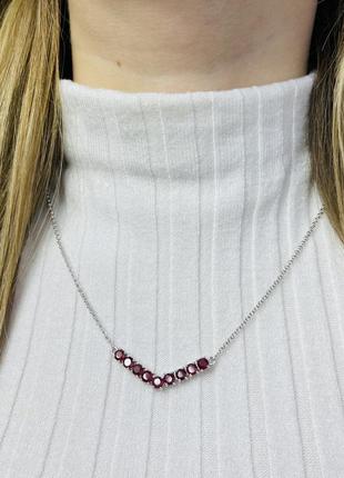 Серебряное колье ortex с натуральным рубином 3.548ct, вес изделия 6,94 гр (2103646) 450500 размер3 фото