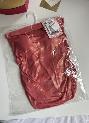 Новая майка топ блестящая с чашками с маг этикетками 💙💛