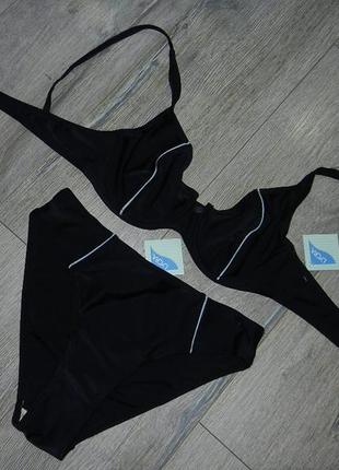 80c-85в 16/48/l shamp,германия! черный стильный раздельный купальник новый