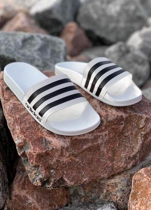 Женские летние сланцы-шлепанцы-шлепки адидас белые, adidas8 фото