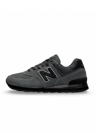 Мужские кроссовки n balance 574 dark gray black reflective 411 фото