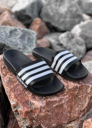 Жіночі літні сланці-шльопанці-шльопанці адідас чорні, adidas black white