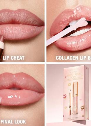 Набор карандаш + блеск (мини) charlotte tilbury mini glossy pink lip gloss + lip liner set - fresh pink3 фото