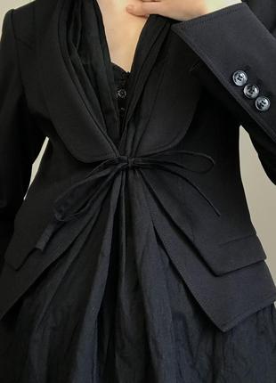 Стильный жакет итальялия 🇮🇹 дизайнерская одежда черный пиджак женский2 фото