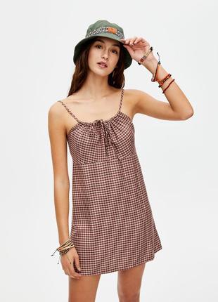 Сарафан в мелкую клетку pull&bear {вискоза}
