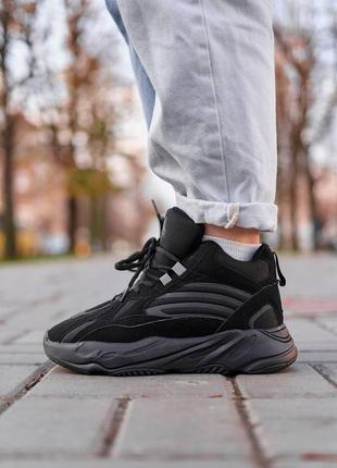 Женские кроссовки adidas yeezy boost 700 v2 black скидка sale / smb1 фото