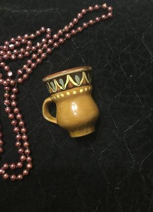 Шикарная старинная керамическая чашка керамика винтажная