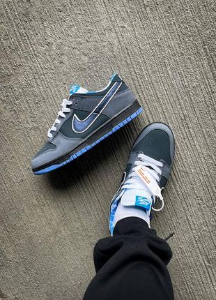 Кроссовки найк для мужчин в серо синем стиле nike sb dunk low "blue lobster"2 фото