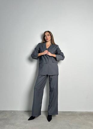 Костюм тройка пиджак жакет жилет на подкладке брюки с карманами3 фото