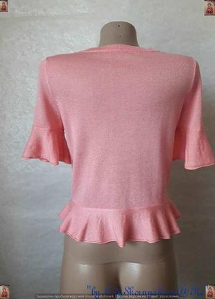 Новая футболка/блуза нежного розового цвета с люрексной нитью с воланами, размер с-м2 фото