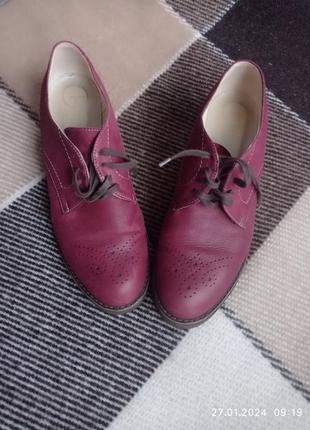 Туфлі жіночі gelmetti wine-red бордові на шнурівці, виробництво італія.1 фото