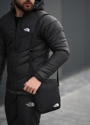 Комплект куртка tnf чорна + штани tnf. барсетка tnf у подарунок!2 фото