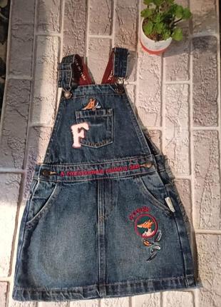 Сарафан джинсовый с лисичкой