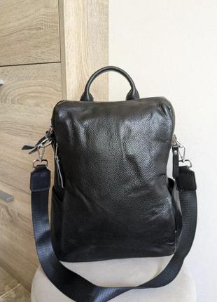 Стильный качественный сумка-рюкзак из натуральной кожи5 фото