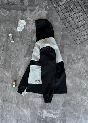 Чоловічий анорак найк чорний з сірим / брендові куртки осінь весна nike2 фото