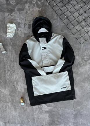 Чоловічий анорак найк чорний з сірим / брендові куртки осінь весна nike4 фото