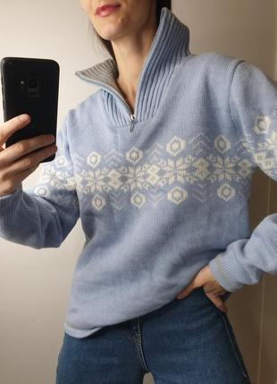 Шикарный шерстяной очень теплый свитер с подкладкой воротником стойкой на молнии5 фото